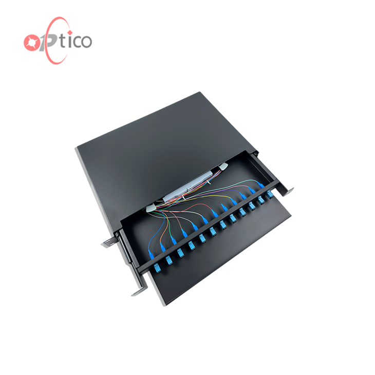 Boîtier D'épissure Fibre Optique Vide 19" 1U - Châssis Tôle Acier Pour Cassettes Et Raccords Fibre