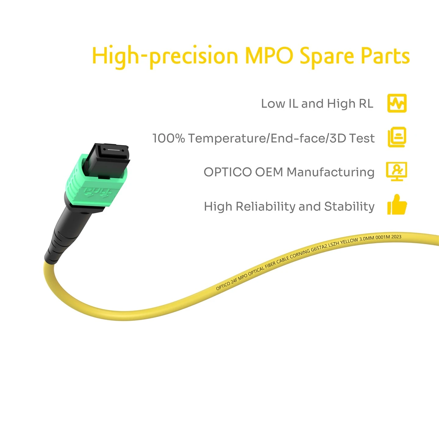 24F 2×12F MPO Male-2×12F MPO Female Trunk Cable OS2