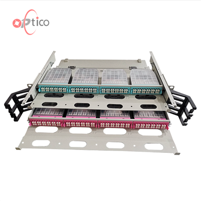 Panneau de brassage à fibre optique MPO coulissant 2U